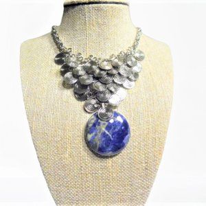 Sodalite Stone Necklace Semiprecious Stone